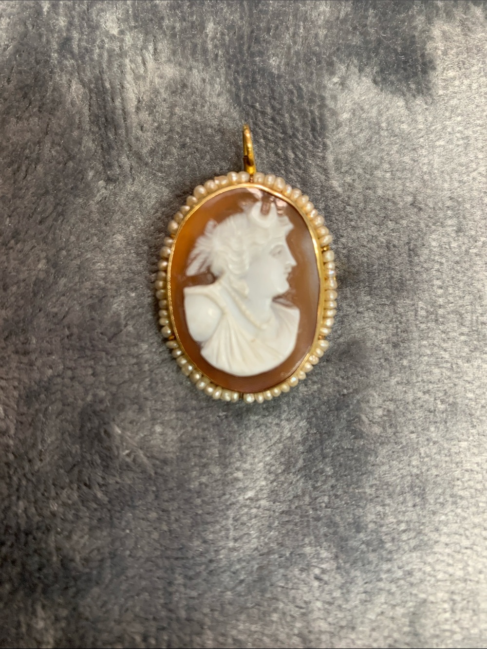 Diana Moon Goddess cameo pendant brooch